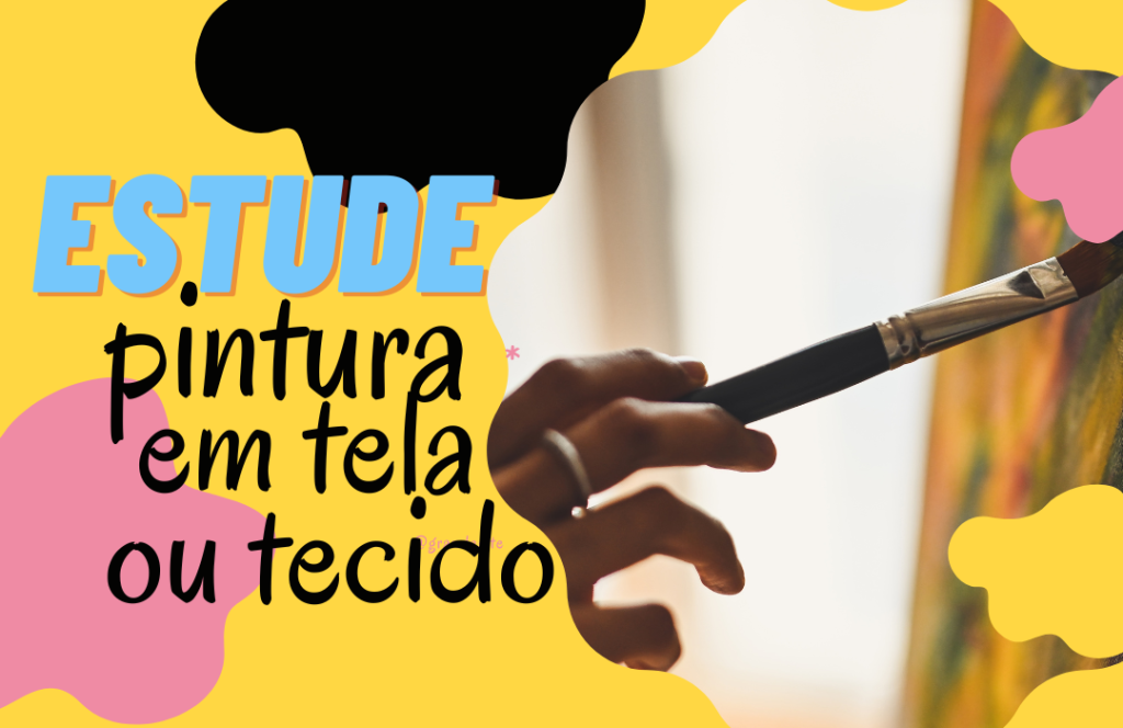 estude pintura em tela ou tecido presenciais em Guarulhos